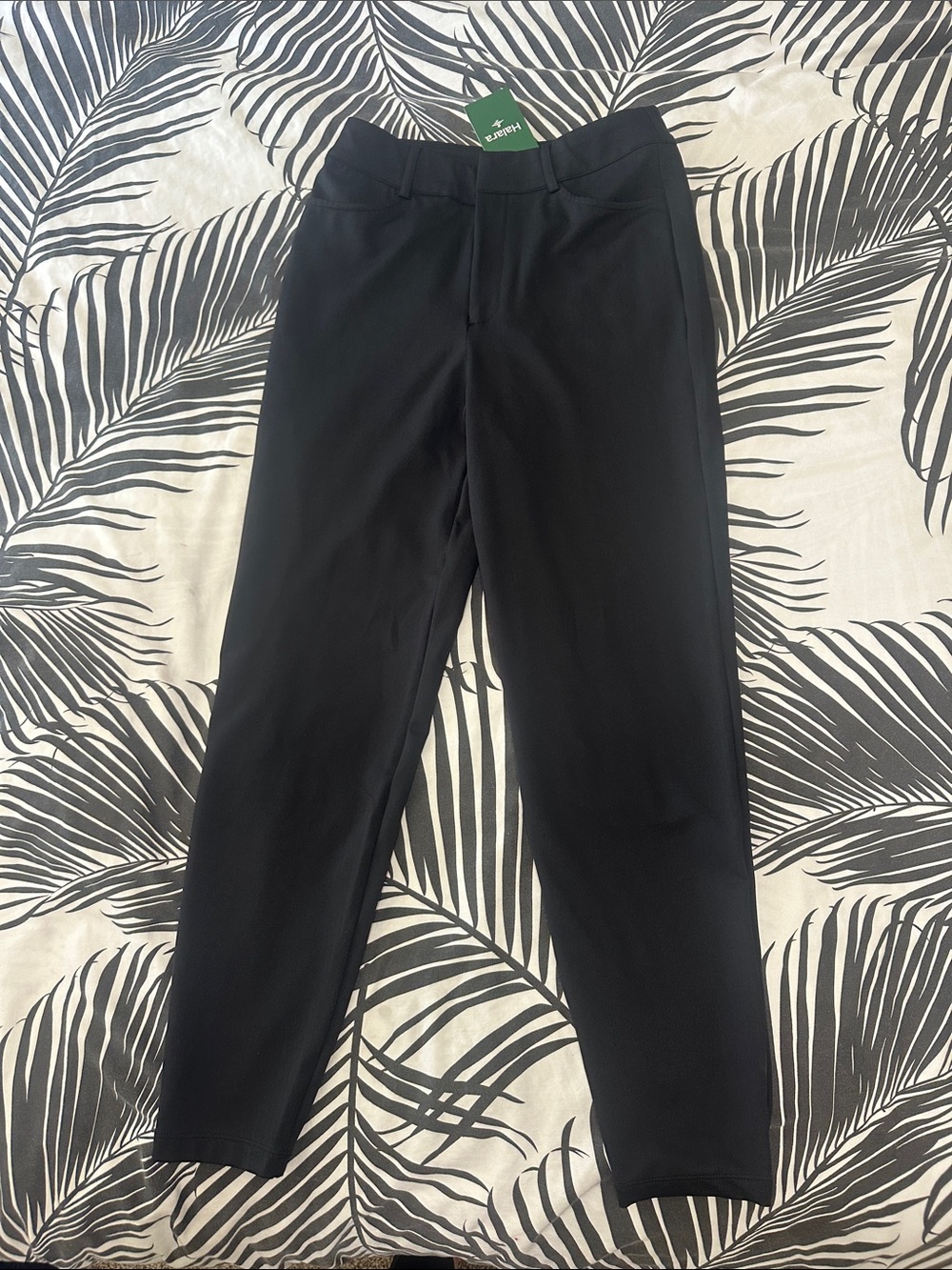 HALARA Black Slim Straight-Leg Ponte Pants